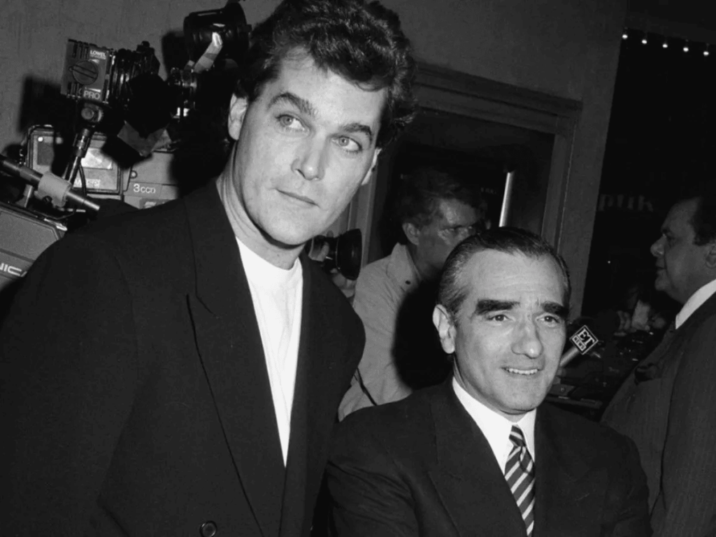 Ray Liotta (izquierda) y Martin Scorsese (derecha) en el estreno de Goodfellas (1990).