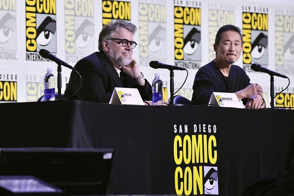 Guillermo del Toro y Doug Chiang en el panel de la sala H de la San Diego Comic Con 2025.